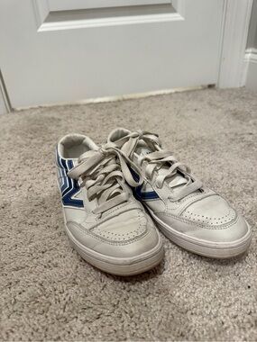 Vans White and Blue Low-Top Sneakers